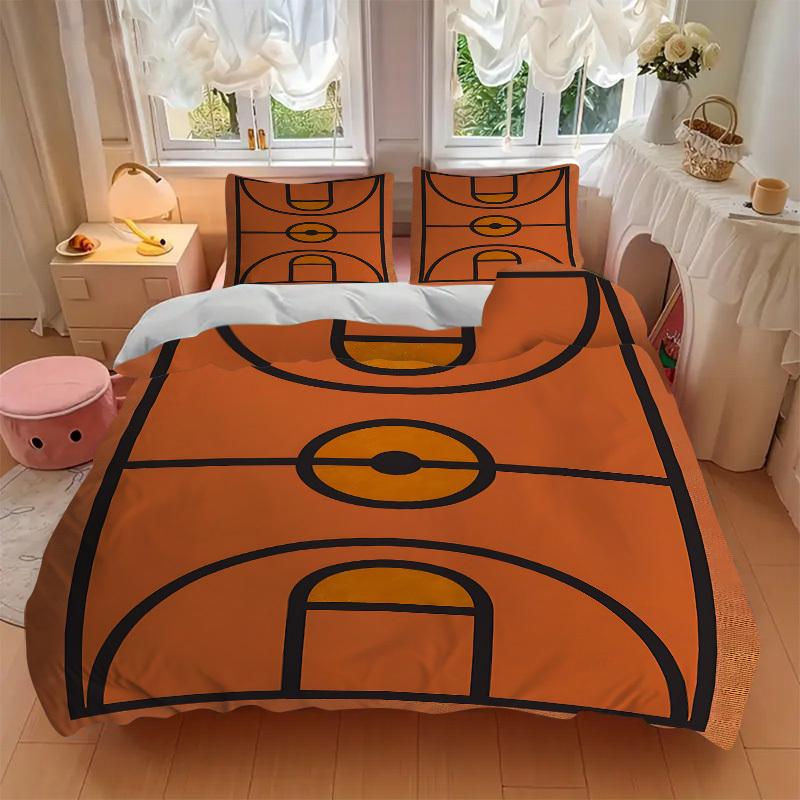 3-teiliges Basketballplatz-Bettwäsche-Set, Ohne Kissenfüllungen, Weiches Komfortables Bettwäsche-Set, Ganzjahresnutzung a0924051