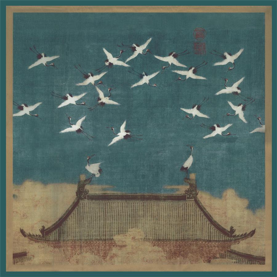 Silk Scarf Women Paintings Series Square Scarves Head Echarpes Silk Foulards Femme Wraps Beach Shawls Bandana Lady Hijabs 90CM