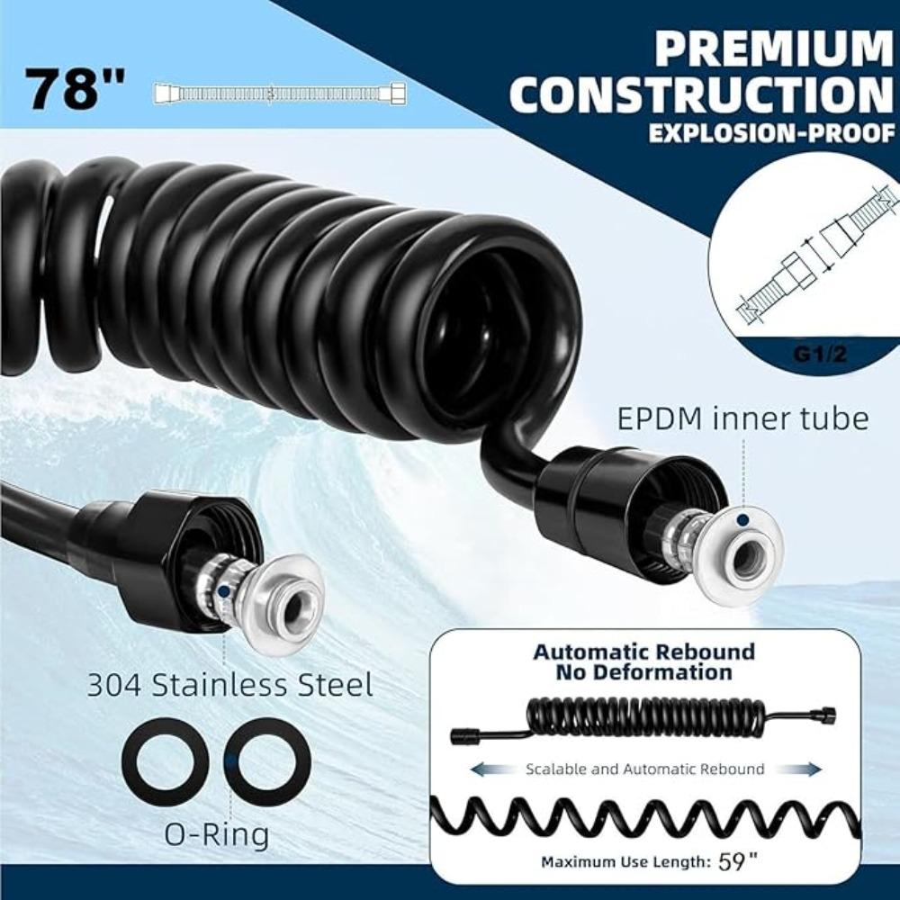 2m 3m 5m Spring Shower Hose Meters Water Plumbing Hose Plastic Bathroom Water Toilet Bidet Sprayer Telephone Line Soft Hoses