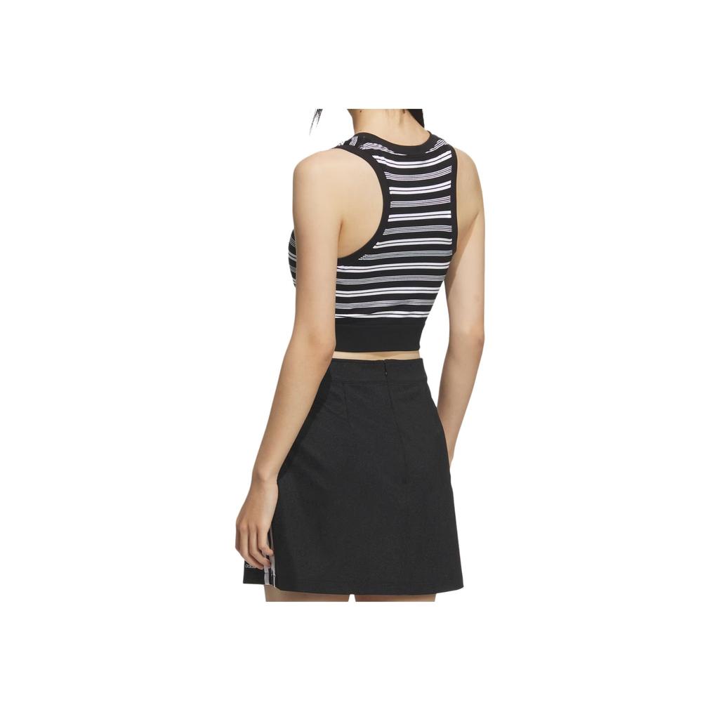 adidas Originals Striped Padded Tank Top Comfortable Fashion Trend Sports Vest Women Tops Black KE3721