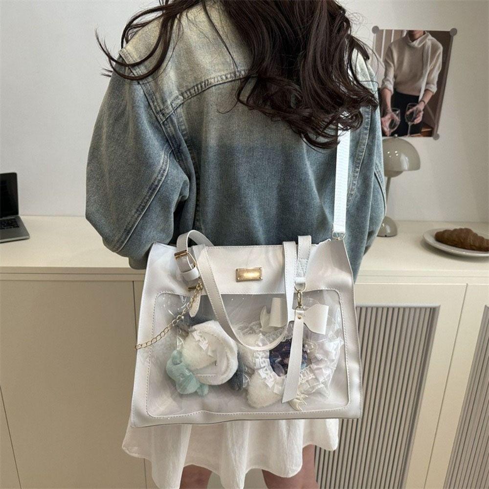

Japanese Style Transparent Itabag Bow Lolita Handbag Portable JK Shoulder Bag Student чорний