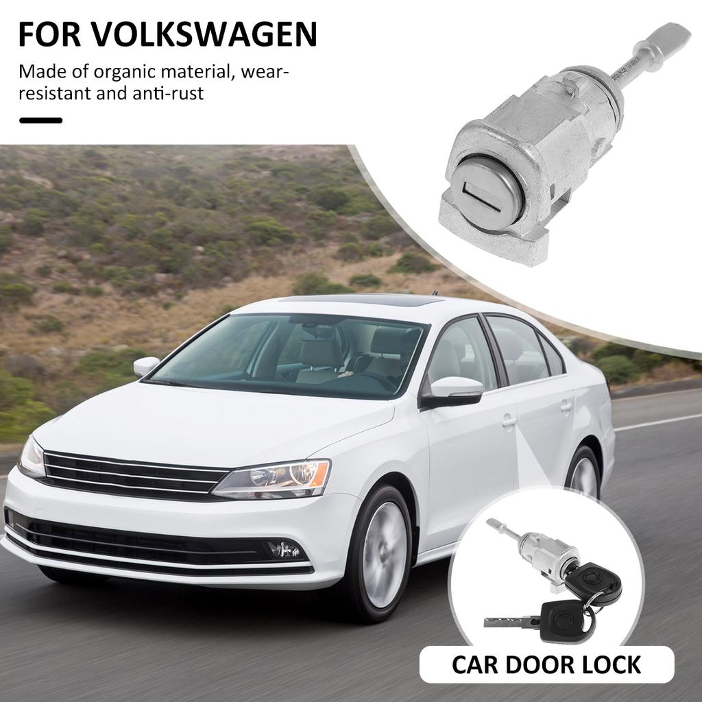 Válec zámku předních dveří auta se 2 klíči Sada na opravu předního řidiče pro automobilový průmysl Válec zámku dveří pro Golf 4 Mk4