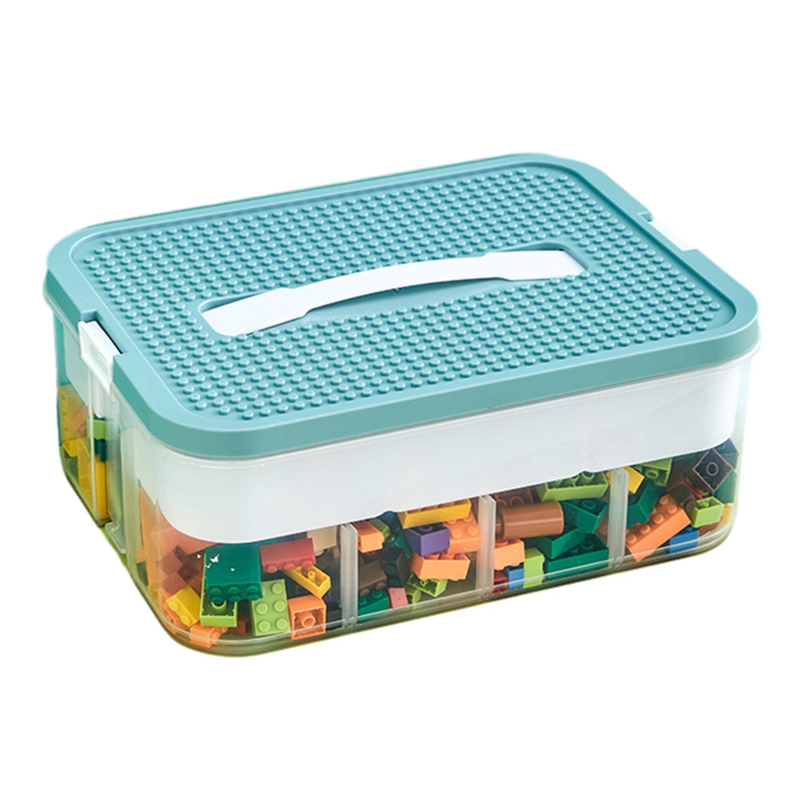 

Kids Building Blocks Storage Box Stackable Toys Multi-Grids Puzzle Organizer Storage Case Sundries Container Cosmetic Box One Layer зелёный