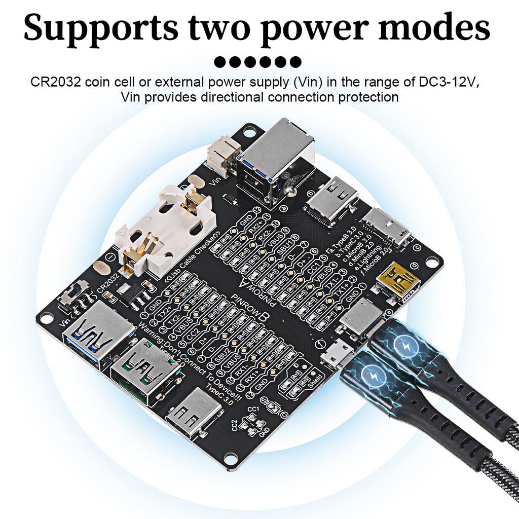 Typ-C Typ-B USB-Kabeltester Micro Kurzschlussschalter Testplatine Datenkabel Anomalieerkennung Für iOS Android Testplatine