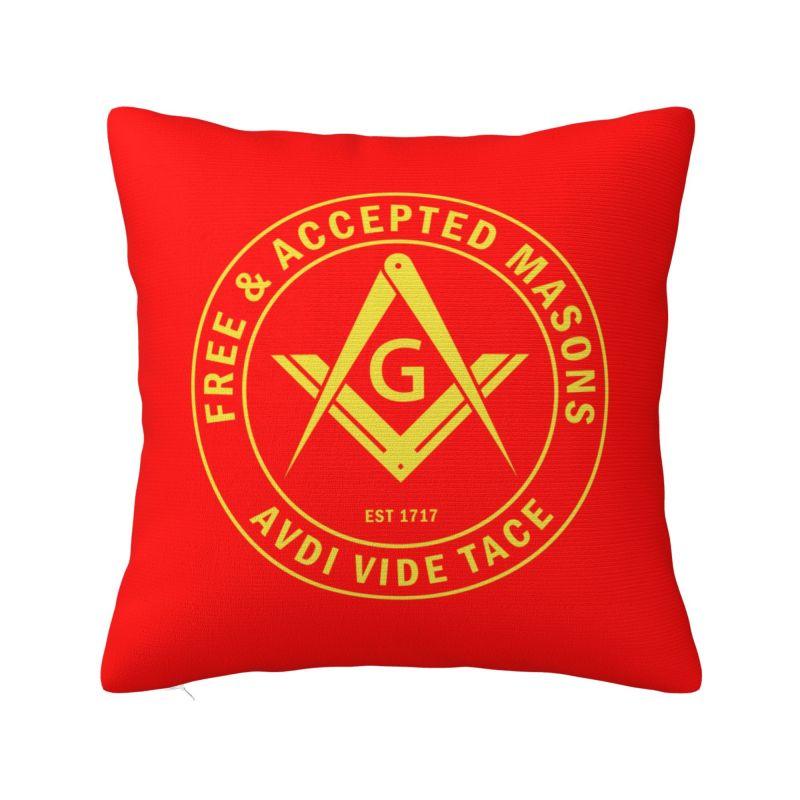 Helenal Unisex Custom Fashion Free Accepted Masons Masonic Freemason Cushion Covers 40X40cm Polyester Throw Pillow For Car Square Pillowcase
