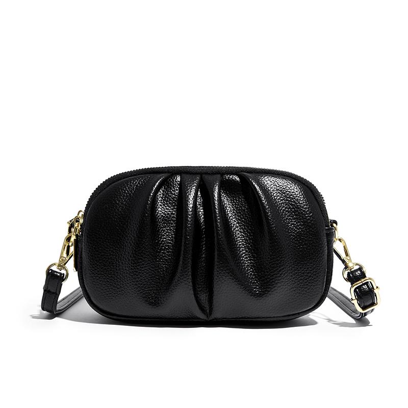 Mother Bag Women s Crossbody Bag Pleated Bag Multi-Compartment Zipper Shoulder Bag чёрный