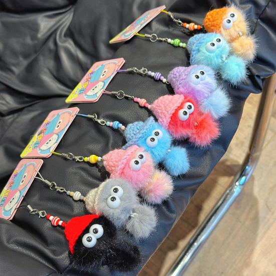 2 szt. Pluszowy brelok Briquettes z kapeluszem, urocza zawieszka do plecaka szkolnego na klucze, torbę, mini pluszowa zabawka, prezenty