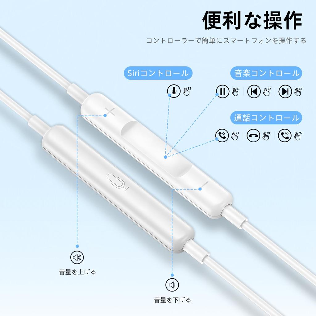 Wired Earphones [2026 MFi Certified] iPhone Wired Earphones with Lightning Connector, HiFi Sound Quality, Volume Control, Call Compatible, Sound