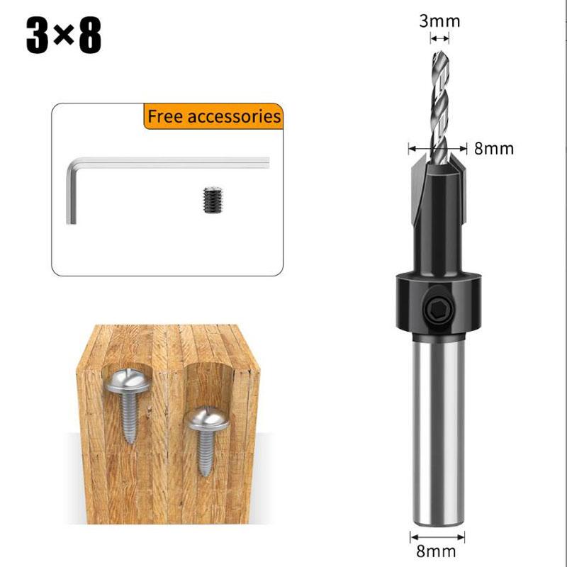 

Деревообрабатывающее сверло-зенковка, фреза для отверстий в сплаве, сверло для крепления шурупов по дереву, деревообрабатывающие инструменты, хвостовик 8 мм 10 мм NO2 чёрный
