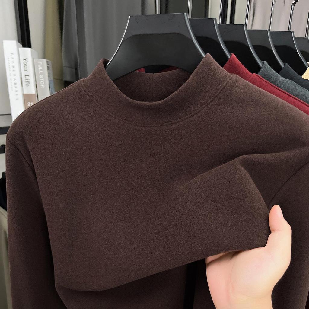 Men's Antibacterial Mulberry Silk & Wool Half-High Neck Sweatshirt