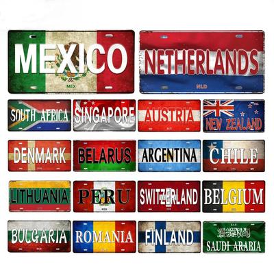 Populaire Toeristische Landen Posters Vintage Metalen Aluminium Borden Kentekenplaat Poster Auto Garage Huisdecoratie Plaquette Kunst Schilderij