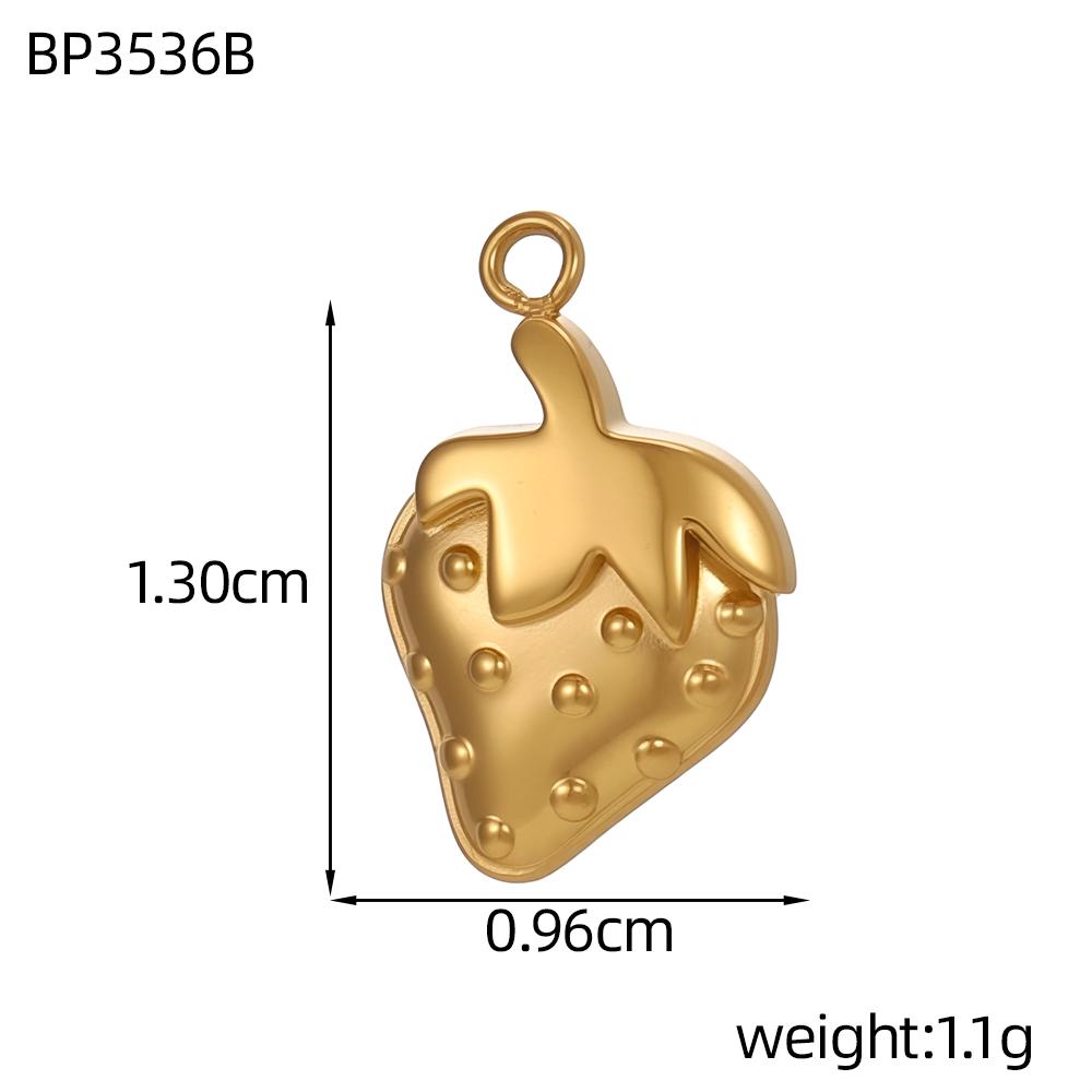 CARLIDANA Fruit Gold Plated Pineapple Avocado Strawberry Grape Pendant Stainless Steel Charms Accessories DIY Jewelry for Women