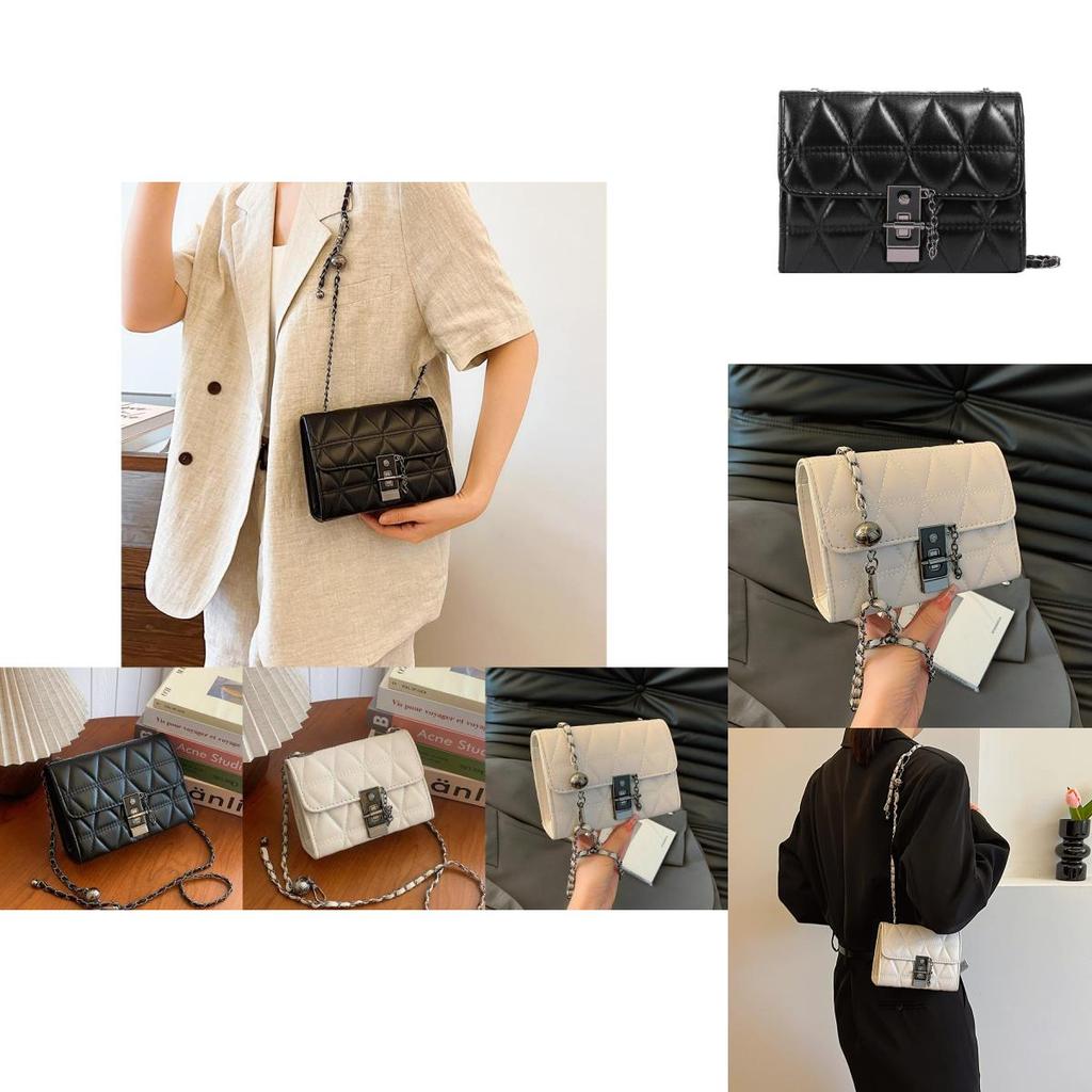 Stylish Pu Leather Crossbody Bag For Women Trendy Quilted Chain Shoulder Bag