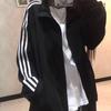 Herren Trendy Gestreifter Kapuzenpullover mit Stehkragen - Sommer Freizeit Sportbekleidung Jacke
