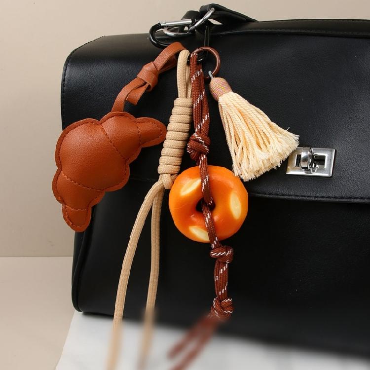 Doughnuts Braided Keychain Bag Charm Purse Handbag Bag Accessories Backpack Pendant Charm Car Keychain Hanging Ornament