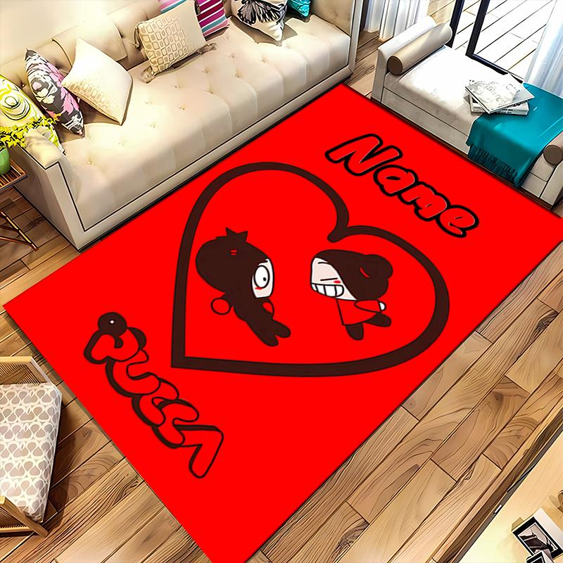 Custom Personalization Pucca Area Rug - Perfect For Kitchen, Bathroom,Laundry Room Decor Large Size Available,Gift All Seasons