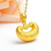 Vietnamese Gold-Plated Brass Ingot Fortune Pendant: Longevity Lock Design