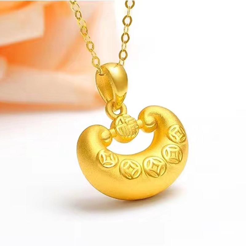 Вьетнамский позолоченный латунный слиток Кулон Удачи: Дизайн замка для долговечности