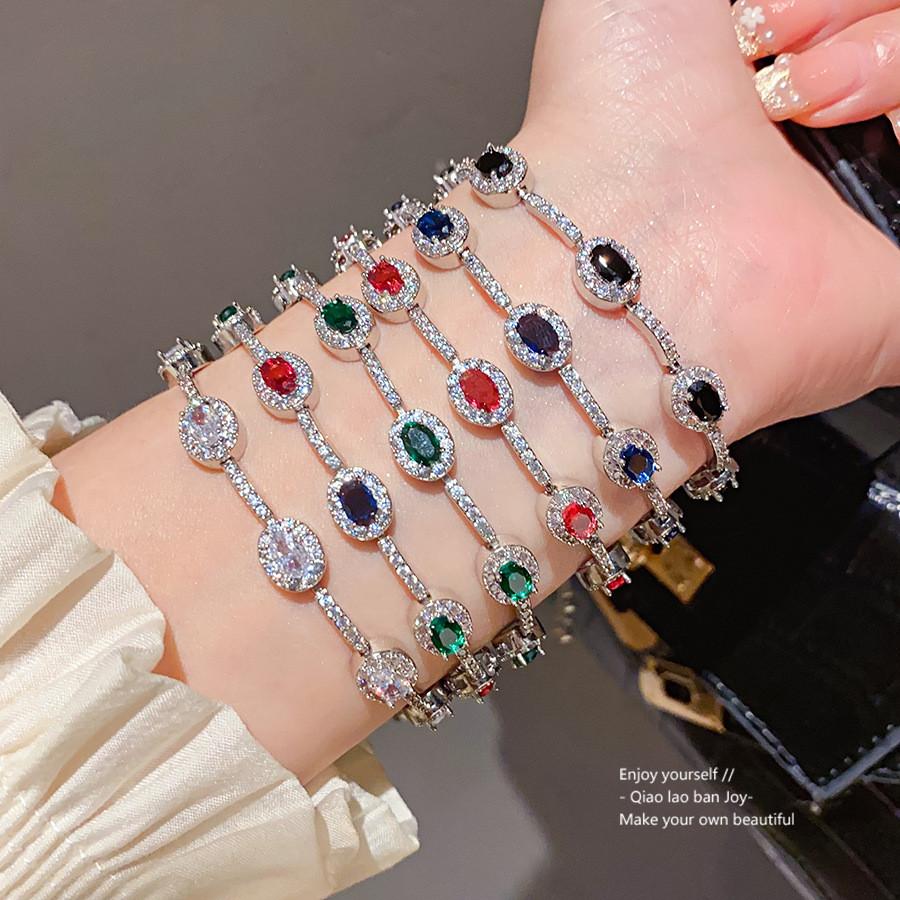 Geometric Zircon Pull Apart Bracelet With Cubic Zirconia For Women Fashion Accessory
