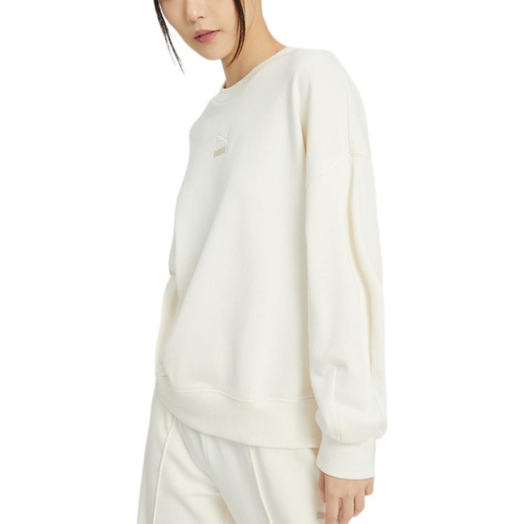 Puma Sweatshirts Women's Ecru Crew Neck Moderate Regular 673570-99