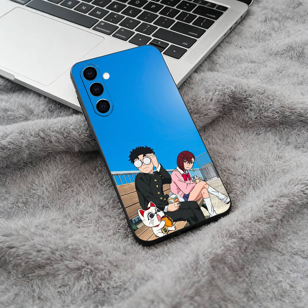 D-Dandadan- Momo Ayase- Okarun Black Soft Silicone Phone Case for Samsung Galaxy A73, A71, A72, A70, A53, A52, A51