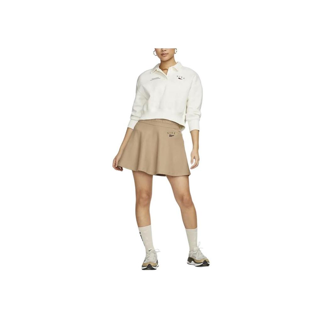 Nike Sportswear Logo Embroidered High-Waist Cropped Skirt Women Bottoms Khaki FD0898-247