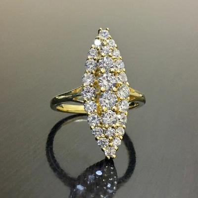 Hyperbole Marquise Shaped Gold Color Rings for Women Full Paved Dazzling CZ New Trendy Wedding Band Accessories Jewelry