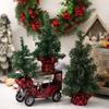 Plastic Small Christmas Tree Mini Artificial Xmas Pine Tree Christmas Tree Ornaments  New Year Gift