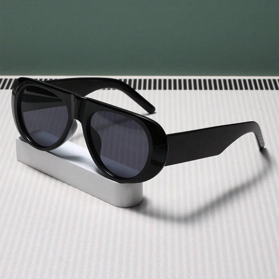 Fashion New Retro Oval Large Frame Sunglasses Fashion Accessories Minimalist Design  UV Resistant Sunglasses Female