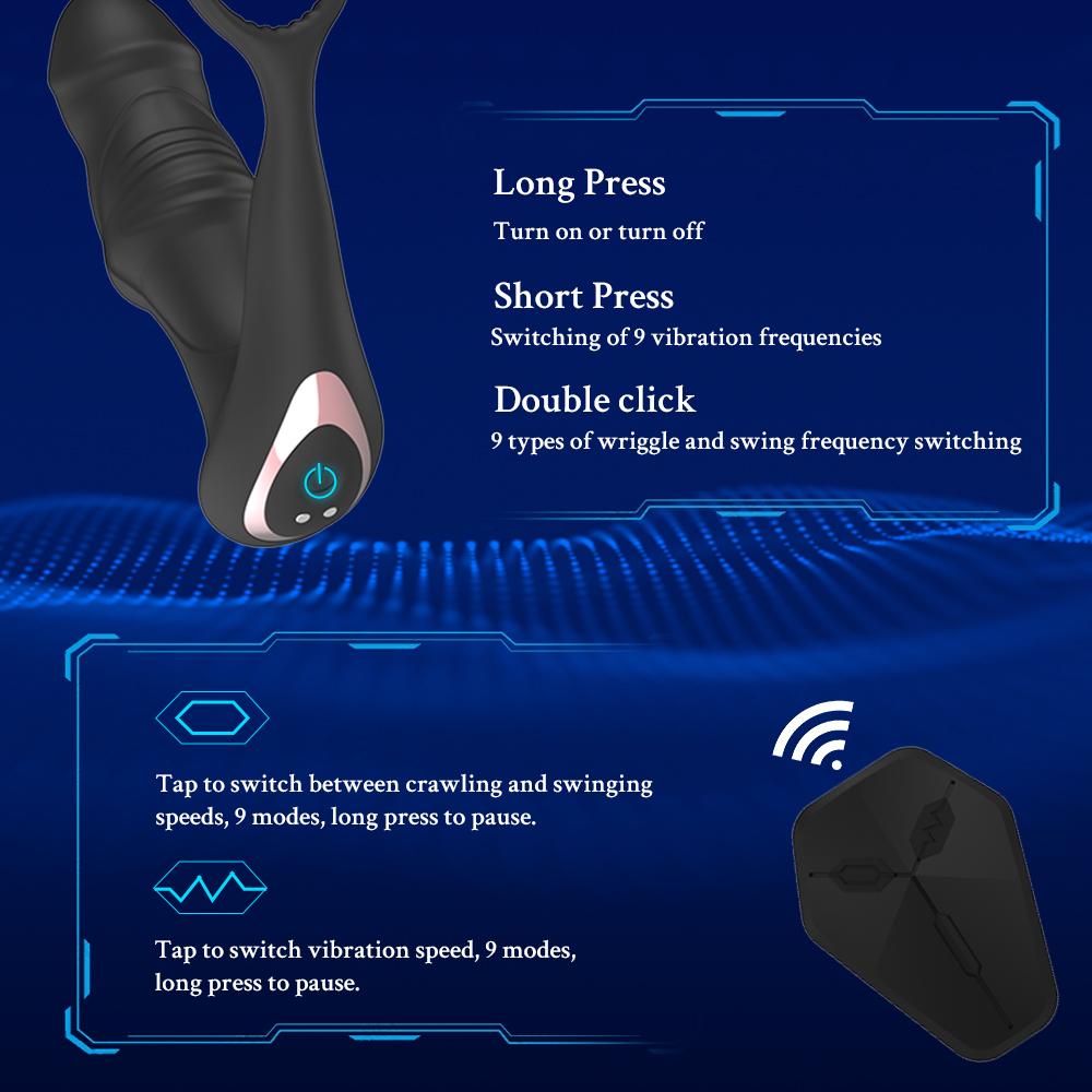 Sex Toy for Men Penis Ring Prostate Stimulation Anal Trainer Wireless Remote Control 3 In 1 Vibrator Male Adult Goods