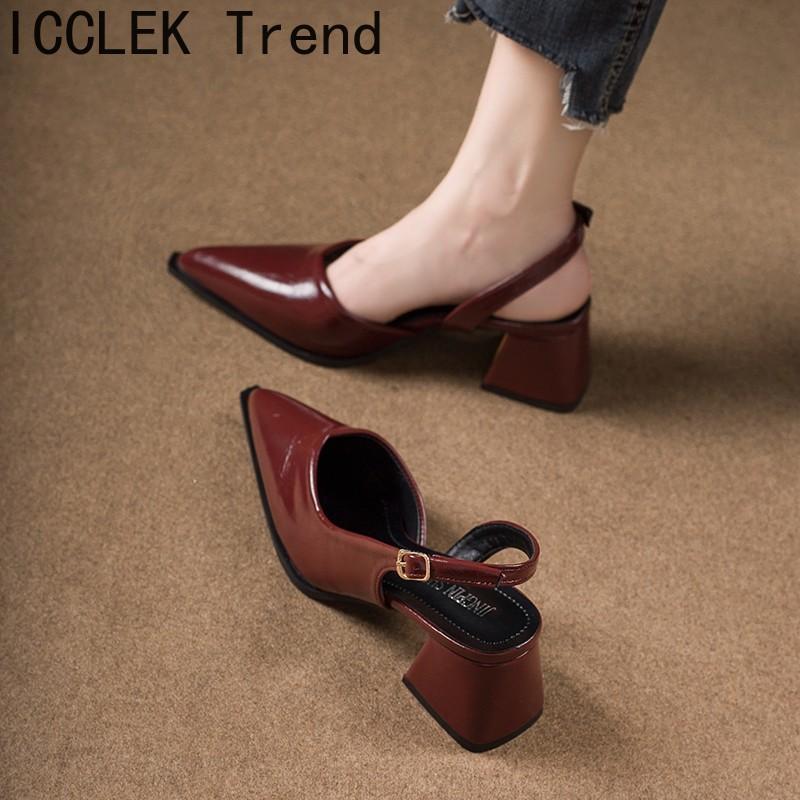 Retro Style Summer Thick Heel Women Sandals Fashion Ladies Outdoor Singbacks Party Dress Women's Footwear