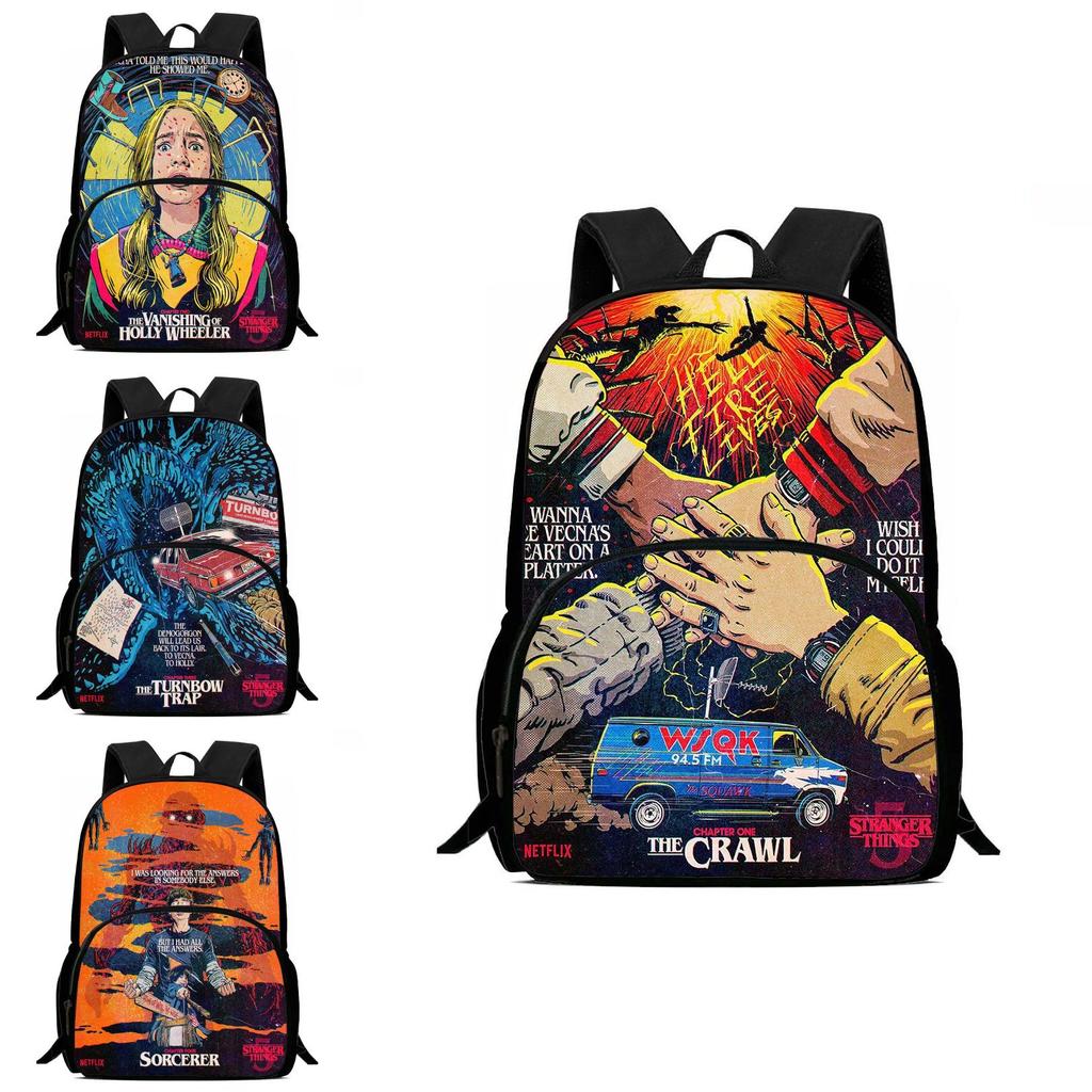 Stranger Things Schülerrucksack Oxford-Stoff Mit Atmungsaktivem Design Für Den Schulgebrauch