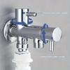 Dual Outlet Valve with Dual Switch Control - Chrome-Plated Metal Washing Machine Angle Valve, G1/2 Threads for US/EU Plumbing
