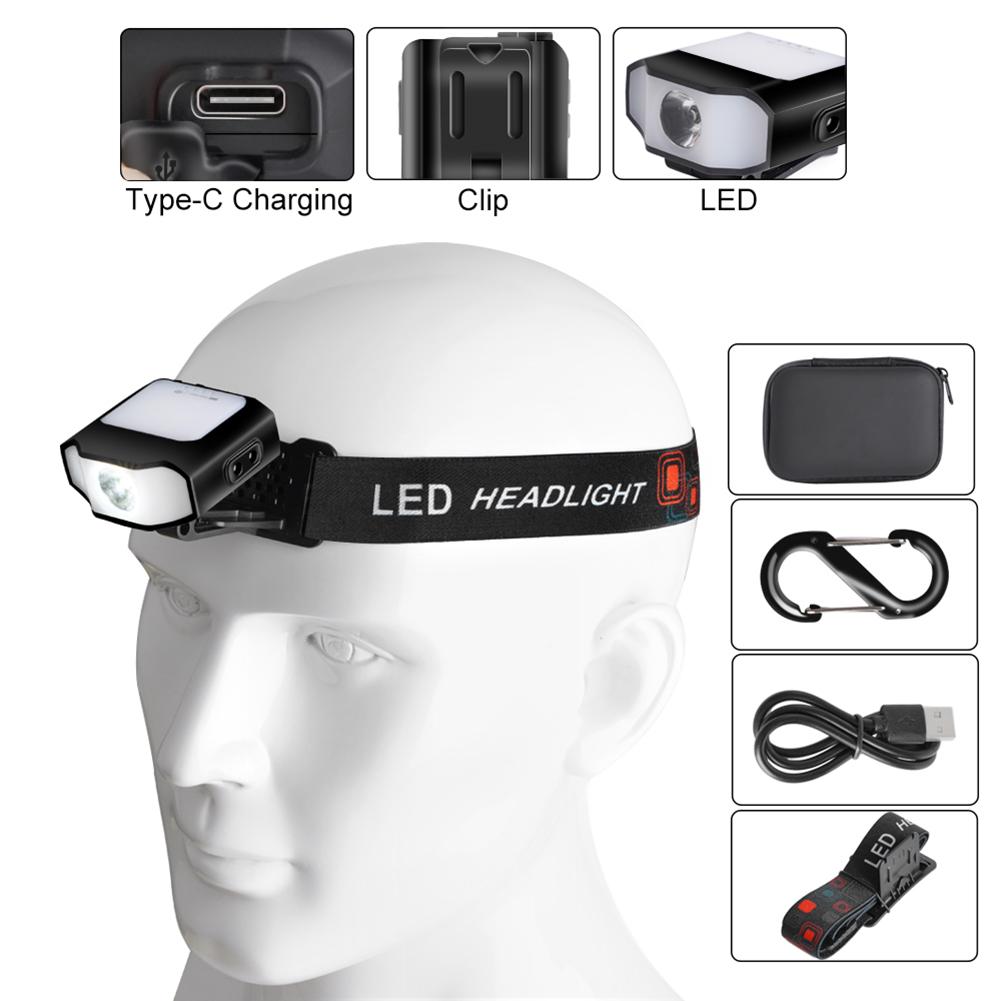 1PCS Mini COB LED Head Lantern Sensor Headlamp Flashlight Cap Clip On Light Headlights Portable Outdoor Camping Head Lamp