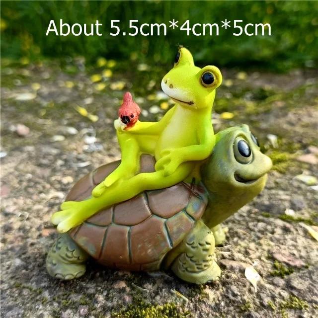 Funny Explorer Frog Miniature Rustic Resin Joyride Snail Figurine Bird Bonsai Decor Micro Landscape Fairy Garden Ornament Turtle