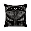 Halloween Decorations Cushion Cover   Vintage Style Skeleton Black Cat Print Pillowcase Holiday Decor Throw Pillow Cover,(1)