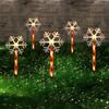 Yousheng 5Pcs Outdoor Solar Garden Lights IP44 Waterproof No Wiring Required Easy Install Snowflake Christmas Decorations Stake Lights