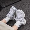 Youth Style Shoes Girls Chunky Sneakers Breathable Mesh Upper Rubber Sole Velcro Fall Casual Sport Shoes