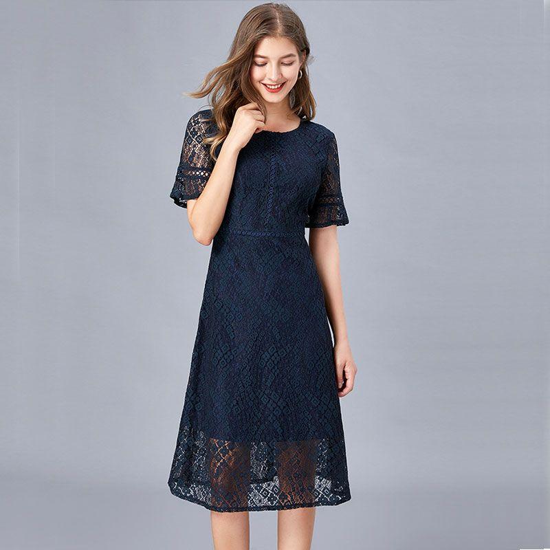

2023 Spring, Summer and Autumn New Lace Patchwork Waist-Slimming A- line Dress Plus Size Ladies French plus Size Women s Clothing Tibetan youth L