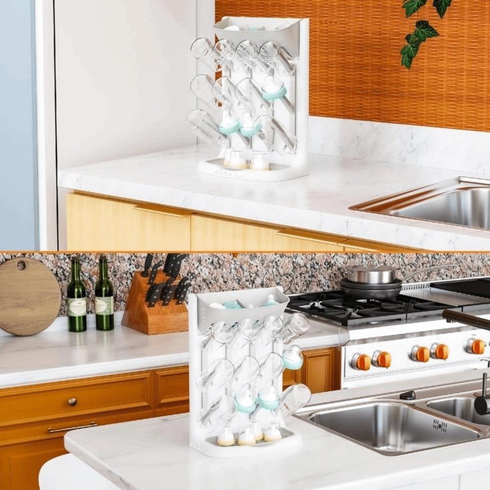 Multi Tiered Baby Bottle Drying Rack Multi-layer Storage Rack Kitchen Counter