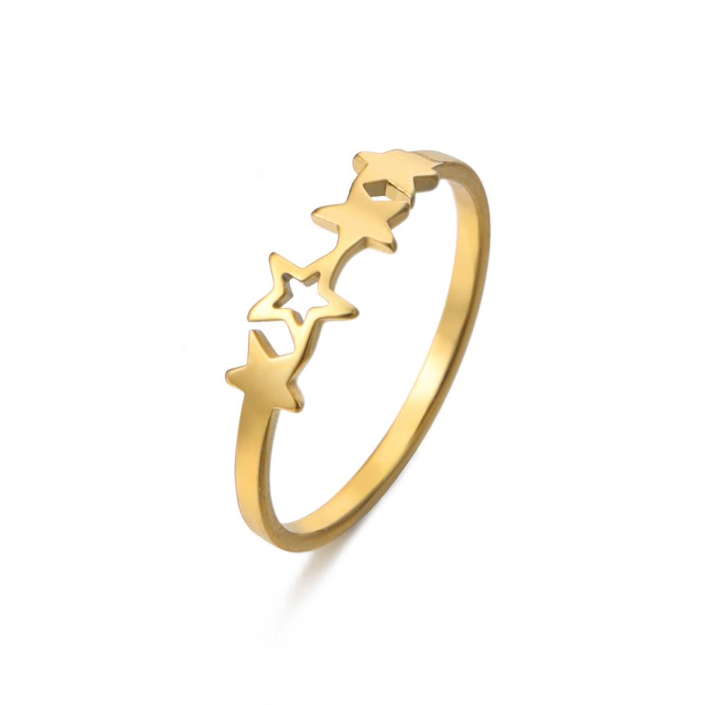 Stainless Steel Star Rings for Women Aesthetic Party Jewelry Gift for Friend