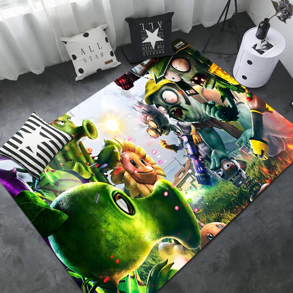 P-Plants-vs-Zombie Cartoon Door Mat Nordic Style Home Doormat Bathroom-Toilet Mats Bedroom Bedside Mats