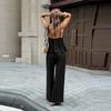 Damen Sommer Zweiteiler Ärmelloses V-Ausschnitt Camisole Top und Weite Hosen Leichte Lässige Urlaubsoutfit