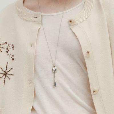 SALTY PEBBLE [3th REORDER] KEYRING SILVER NECKLACE [SILVER]