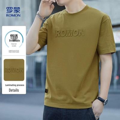 Romens Men's Round Neck Short Sleeve T-Shirt