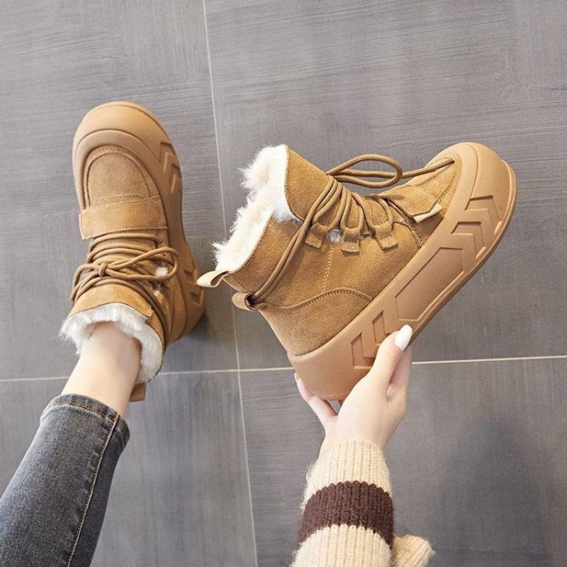 Simple  Comfortable Casual Snow Boots for Women Thickened  Warm Thick Soled Height Increasing Winter Women's Short Boots