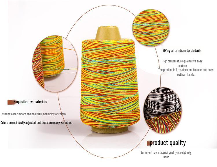 402 Colorful Variegated Sewing Machine Thread - Rainbow Cotton, Gradient Section-Dyed, Clothing Accessories In Stock