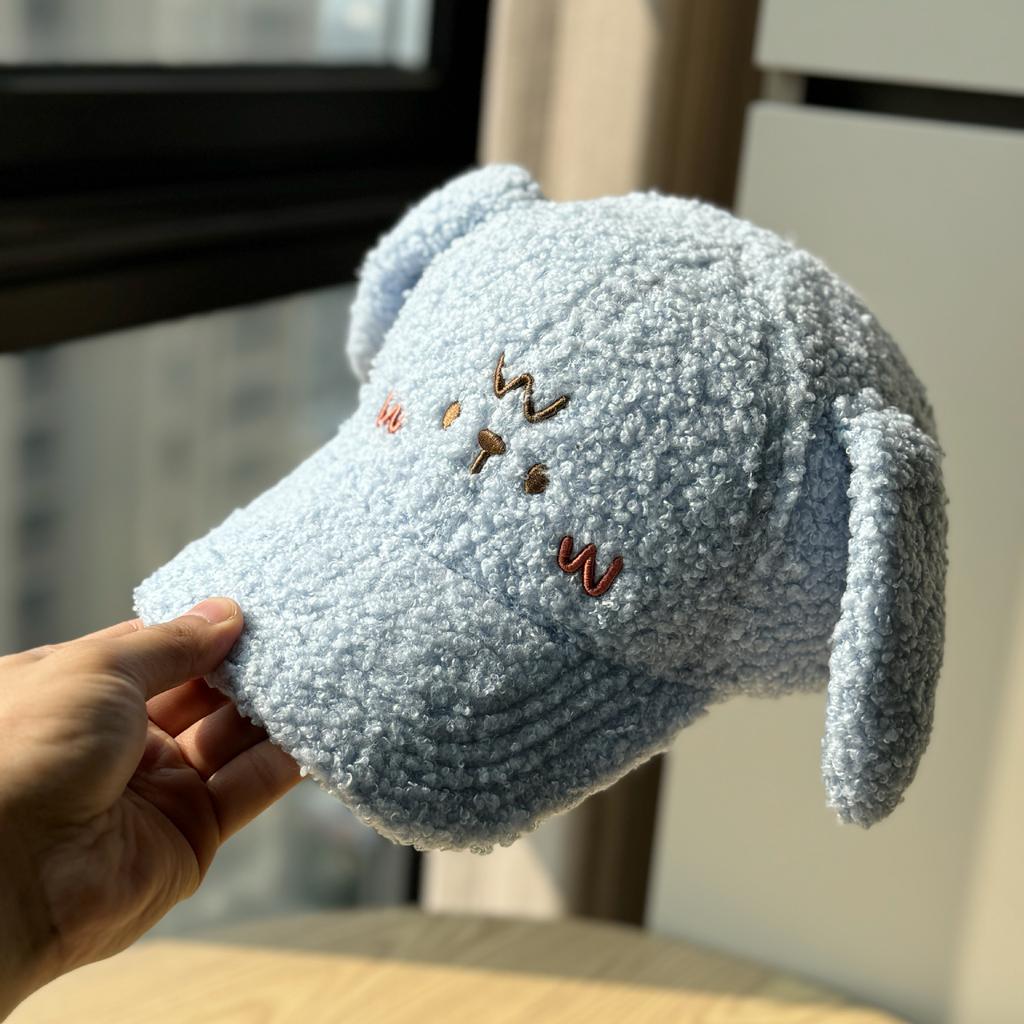 Korean-style women's autumn and winter lamb wool baseball cap, makes the face look smaller, with cute long ears, versatile and warm, suitable for