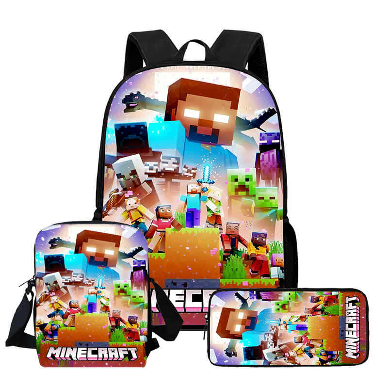 Minecraft Printed Backpack Children'S Elementary School Bag