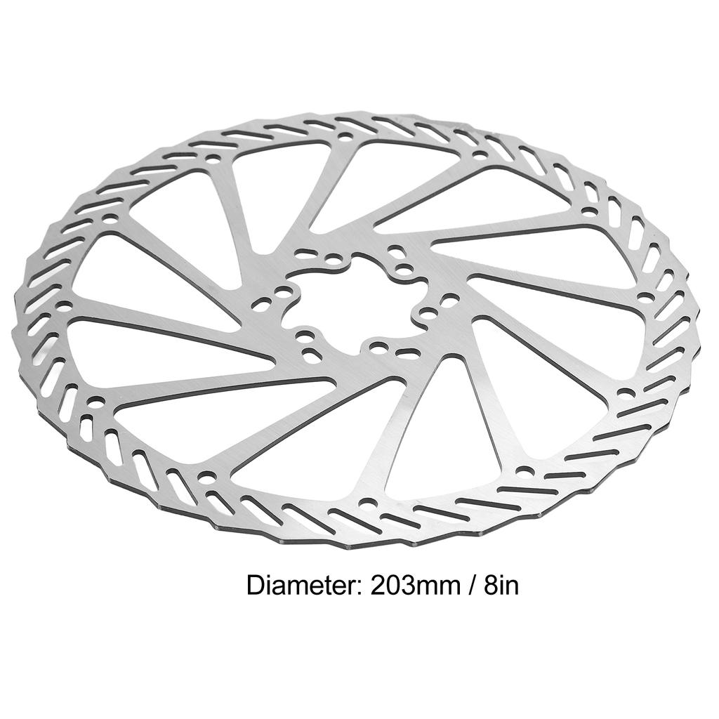 203mm Disc Brake Rotor with 6 Hole Steel Easy Installation Durable Bike Parts for Mountain Bikes Cycling